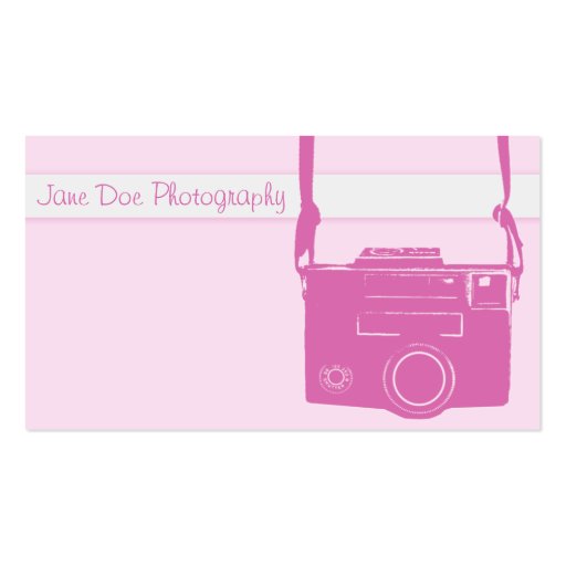 Pink and Blue Retro Film Camera Business Card (front side)