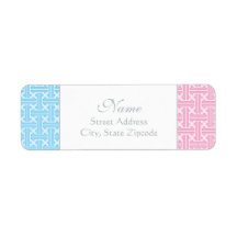 Pink and Blue Return Address Label