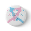 Pink and Blue Ribbon Splash with footprints buttons