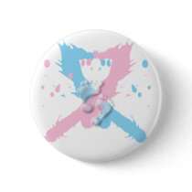 Pink and Blue Ribbon Splash with footprints buttons