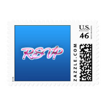 Pink and Blue RSVP Postage stamps
