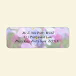 Pink And Blue Spring Flowers labels