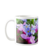 Pink And Blue Spring Flowers Mugs