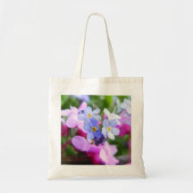 Pink And Blue Spring Flowers Tote Bag