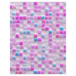 pink and blue squares pattern flyers