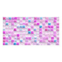 pink and blue squares pattern photo cards by fotowino pink and blue squares pattern photo cards