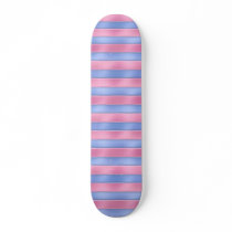 Pink and Blue Stripes Skateboard Decks