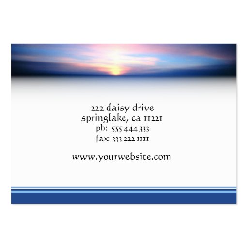 Pink and Blue Sunset Business Card (back side)