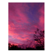 Pink and Blue Sunset Sunrise Sky Skies Photo Postcards