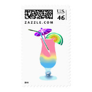 Pink and Blue Tropical Drink stamp