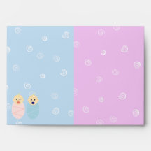 Pink and Blue Twins Envelope