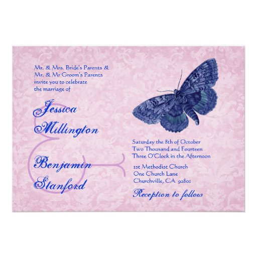 ... Vintage Butterflies Wedding Template Custom Invitation from Zazzle.com ... Vintage Butterflies Wedding Template Custom Invitation from Zazzle.com