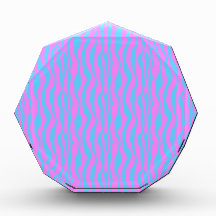 Pink and Blue Zebra Stripes Acrylic Award