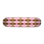 Pink and Brown Argyle Plaid Skate Decks
