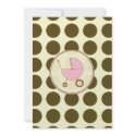 Pink and Brown Baby Shower Invitation invitation