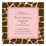 Pink And Brown Baby Shower Invitation