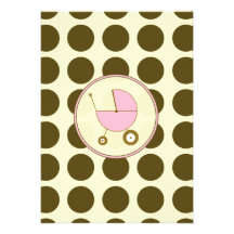 Pink and Brown Baby Shower Invitation