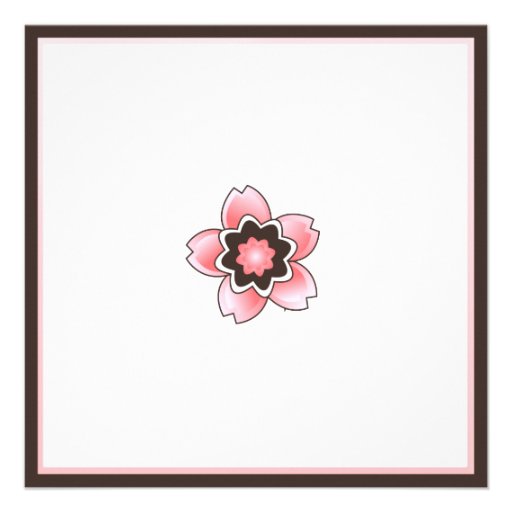 Pink and Brown Cherry Blossom Shower Invitation