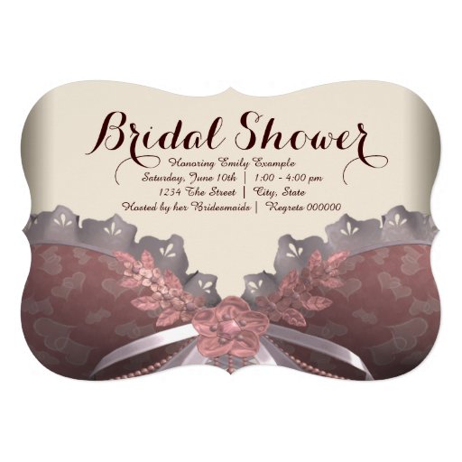 Pink and Brown Corset Bridal Shower Personalized Invitation