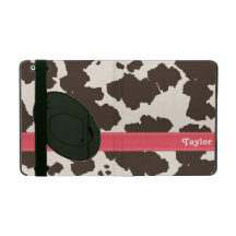Pink and Brown Cowhide iPad Case