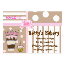 Pink and Brown Cute Bakery Business Card