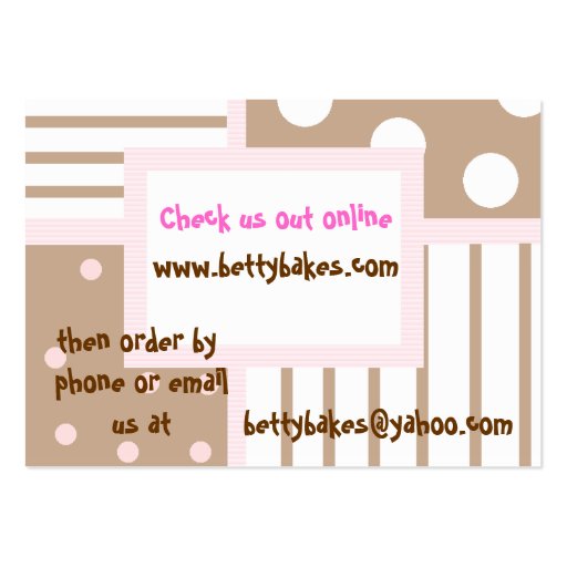 Pink and Brown Cute Bakery Business Card (back side)