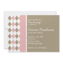 Pink and Brown Diamond Invitation