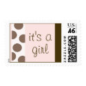 Pink and Brown Dots Postage (Customizable) postage by agjanet Pink and Brown Dots Postage (Customizable) postage