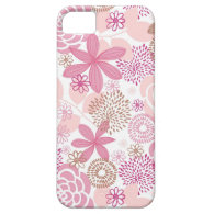 Pink and Brown Floral Pattern iPhone 5 Case