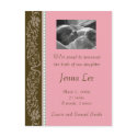 Pink and Brown Flourish (Customizable) postcards