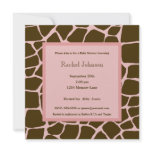 Pink and Brown Gariffe Baby Shower Invitation