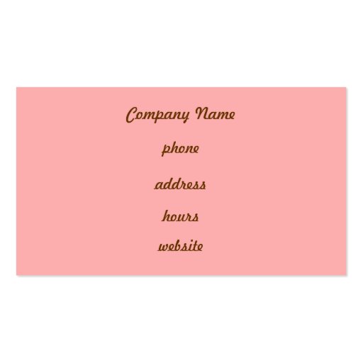 Pink and Brown Gingham Business Card (back side)
