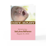 funny, humorous, hey baby, new baby announcement,