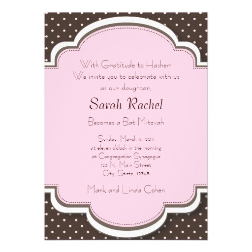 Pink and Brown Invitation