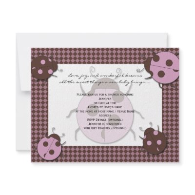 Ladybug Baby Invitations on Pink And Brown Ladybug Baby Shower Invitation From Zazzle Com