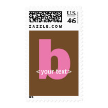 Pink and Brown Monogram - Letter B postage