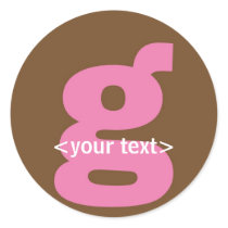 Pink and Brown Monogram - Letter G stickers by fantasian_angel Pink and Brown Monogram - Letter G stickers
