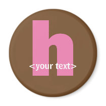 Pink and Brown Monogram - Letter H magnets