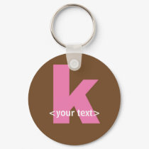 Pink and Brown Monogram - Letter K keychains by fantasian_angel Pink and Brown Monogram - Letter K keychains