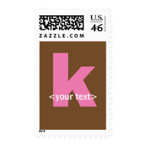 Pink and Brown Monogram - Letter K postage by fantasian_angel Pink and Brown Monogram - Letter K postage