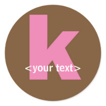 Pink and Brown Monogram - Letter K stickers by fantasian_angel Pink and Brown Monogram - Letter K stickers