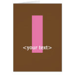 Pink and Brown Monogram - Letter L Card
