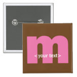 Pink and Brown Monogram - Letter M