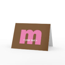 Pink and Brown Monogram - Letter M Card