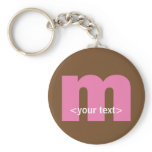 Pink and Brown Monogram - Letter M Keychain