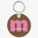 Pink and Brown Monogram - Letter M keychains by fantasian_angel Pink and Brown Monogram - Letter M keychains