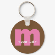 Pink and Brown Monogram - Letter M keychains