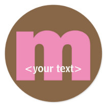 Pink and Brown Monogram - Letter M stickers by fantasian_angel Pink and Brown Monogram - Letter M stickers