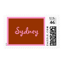 Pink and Brown name stamp