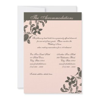 Pink and Brown Paisley Floral invitation